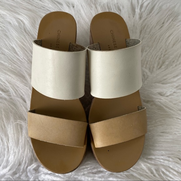 COPY - Chinese laundry nude contrast color platform double strap slide open toe… - Picture 13 of 16